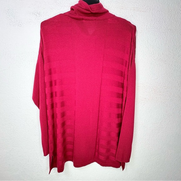 A August Silk XL Longline Pullover Y2K Dark Academia Draped Neck Burgundy Lagom - Picture 6 of 14